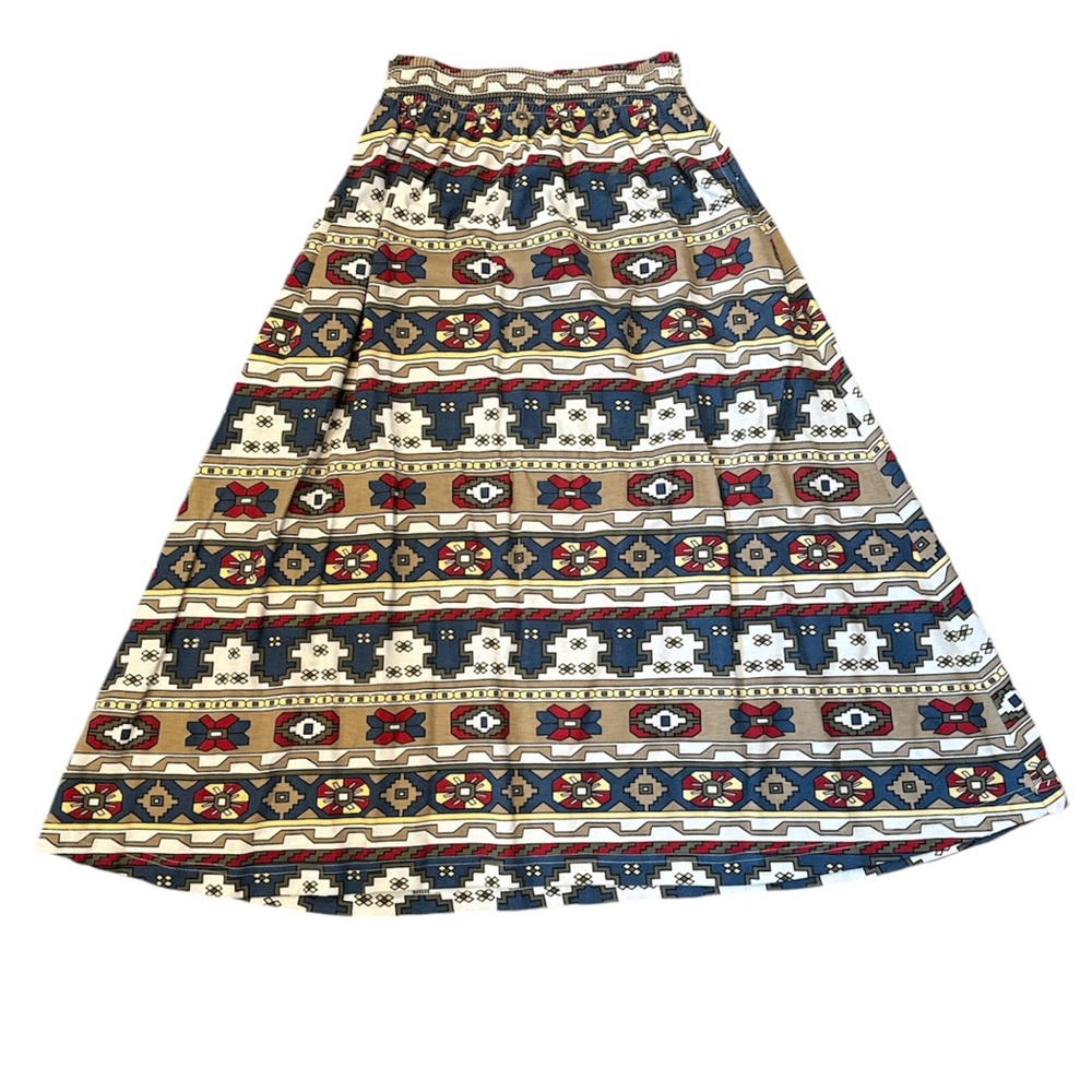 Vintage PS Sport Aztec Southwestern High-waisted midi Maxi skirt Sz Xs Petite